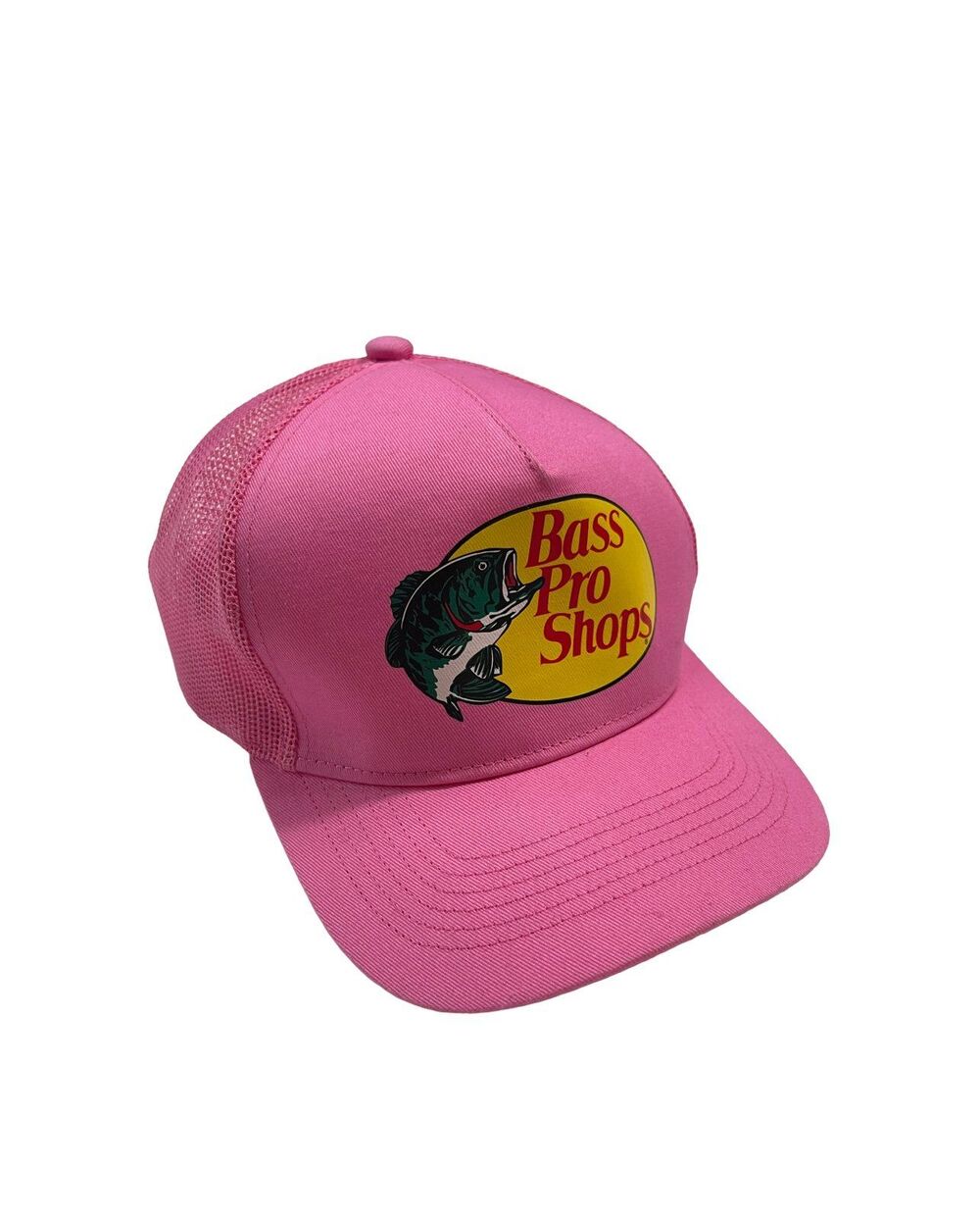 Bass Pro Shops Mesh Trucker Hat - Hot Pink & Yellow Logo Snapback